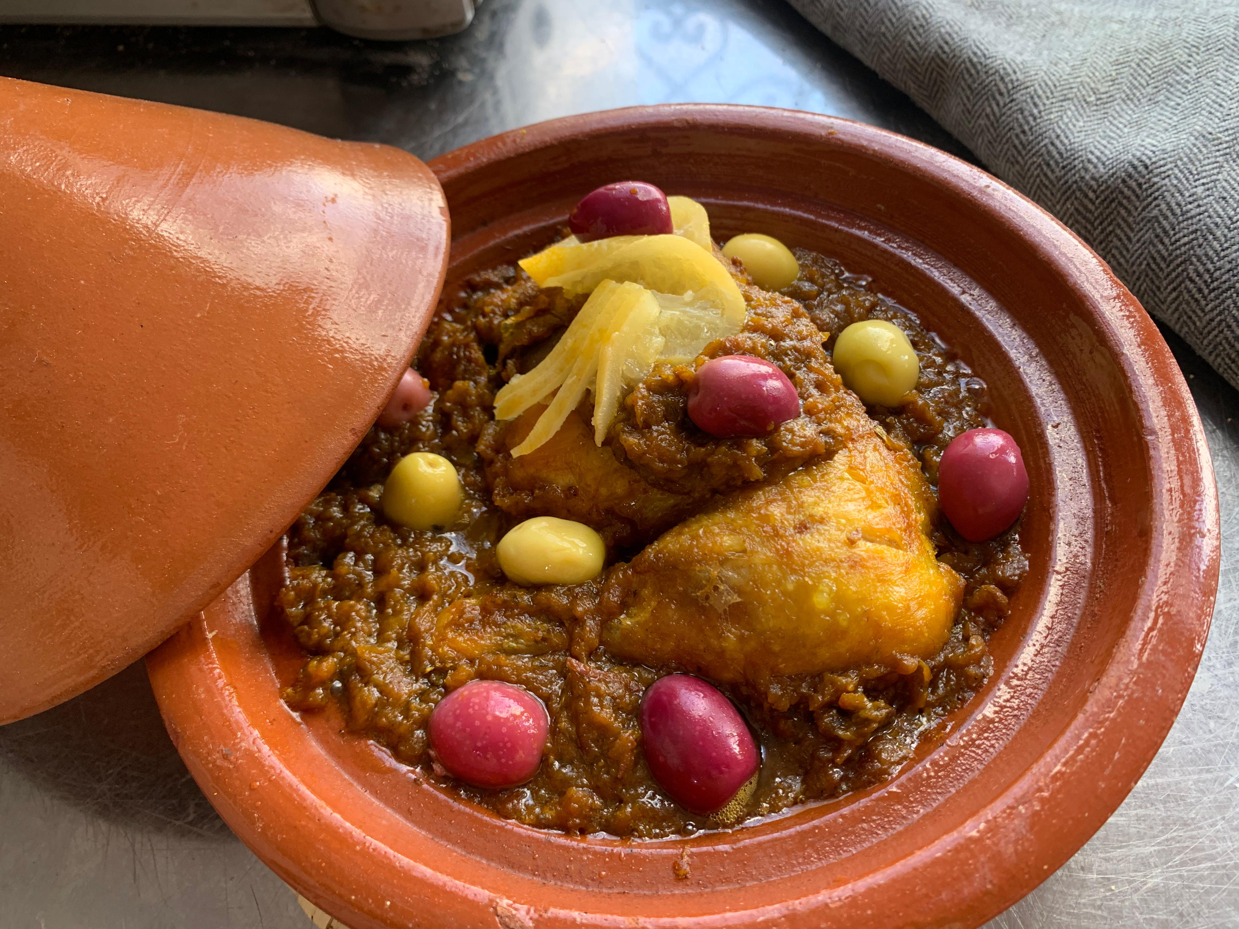 Chicken tagine with preserved lemons and olives
